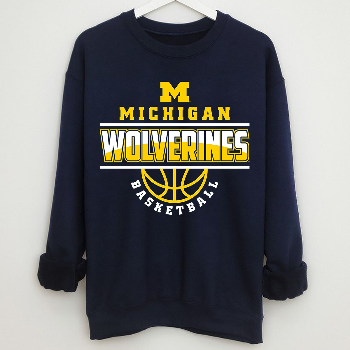 Michigan Wolverines Mascot Wordmark Basketball T-Shirt - NCAA Fan Gear