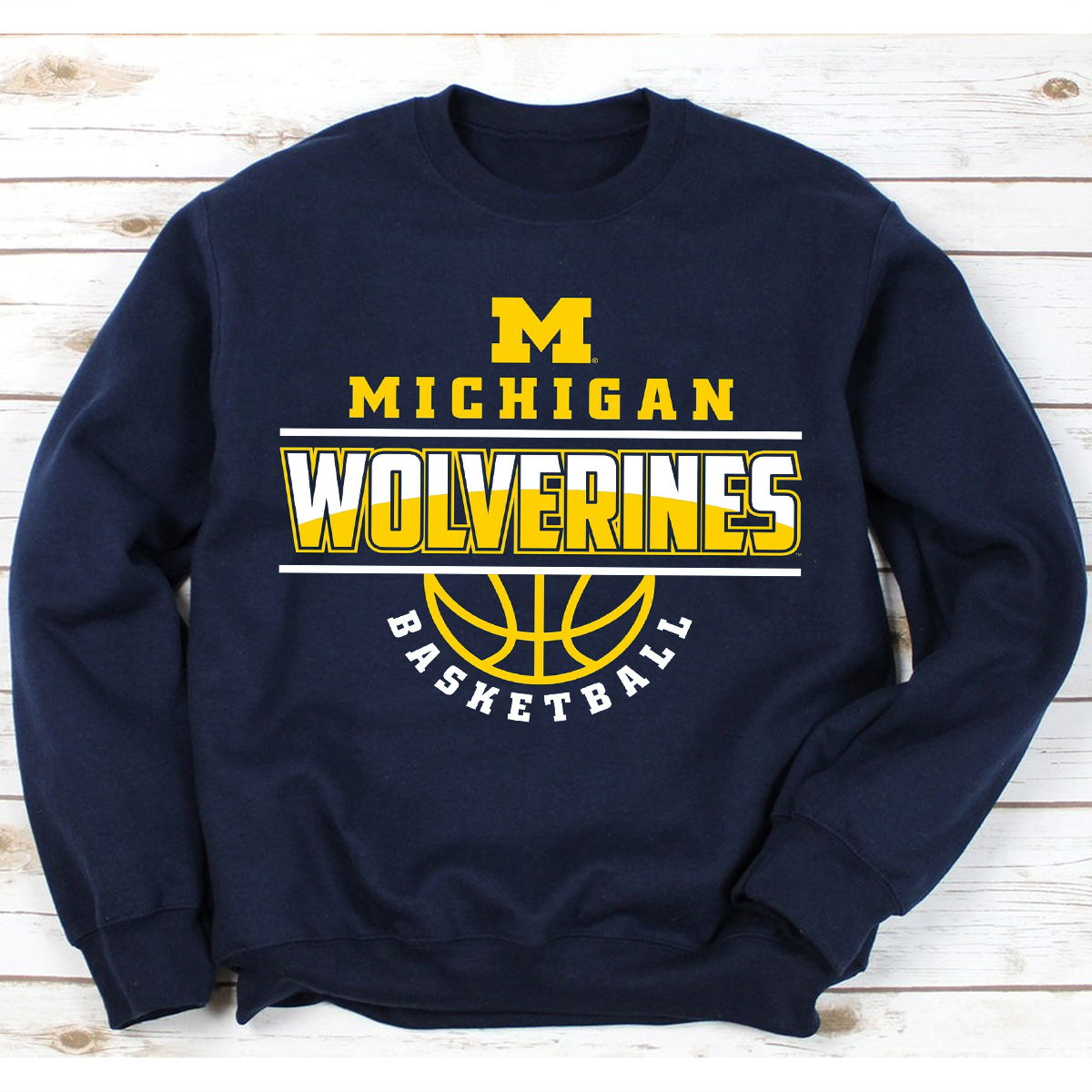 Michigan Wolverines Mascot Wordmark Basketball T-Shirt - NCAA Fan Gear