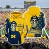 Michigan Wolverines Skull Haters Silence I Kill You 3D All Over Print Zip Hoodie Gifts For Ncaa Fans 