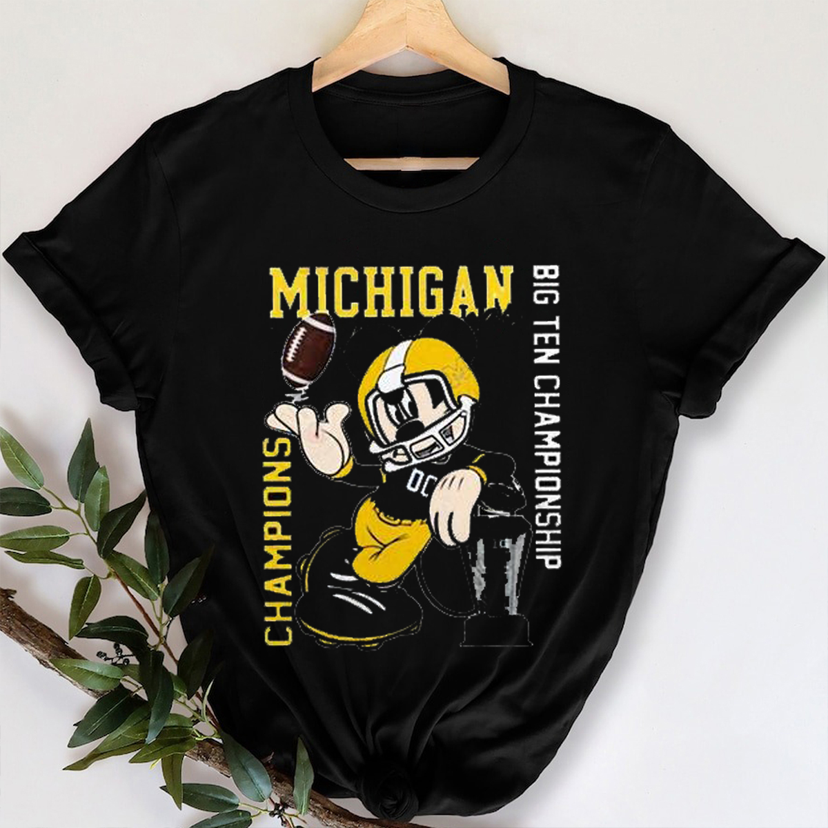 Mickey Michigan Wolverines 2021 Big Ten Championship Football Shirt - NCAA Fan Gear