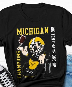 Mickey Michigan Wolverines 2021 Big Ten Championship Football Shirt - NCAA Fan Gear