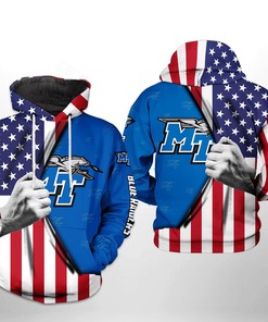 Middle Tennessee Blue Raiders Ncaa Us Flag 3D Printed Hoodie/Zipper Hoodie With Custom Graphic Prints