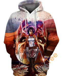 Mikasa Attack On Titan All Over Print Hoodie Men