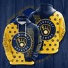 Milwaukee Brewers All Over Print Hoodie With Unique 3D Design 