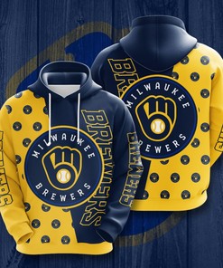 Milwaukee Brewers All Over Print Hoodie With Unique 3D Design