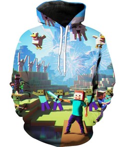 Minecraft Creeper Graphic All Over Print Hoodie Men