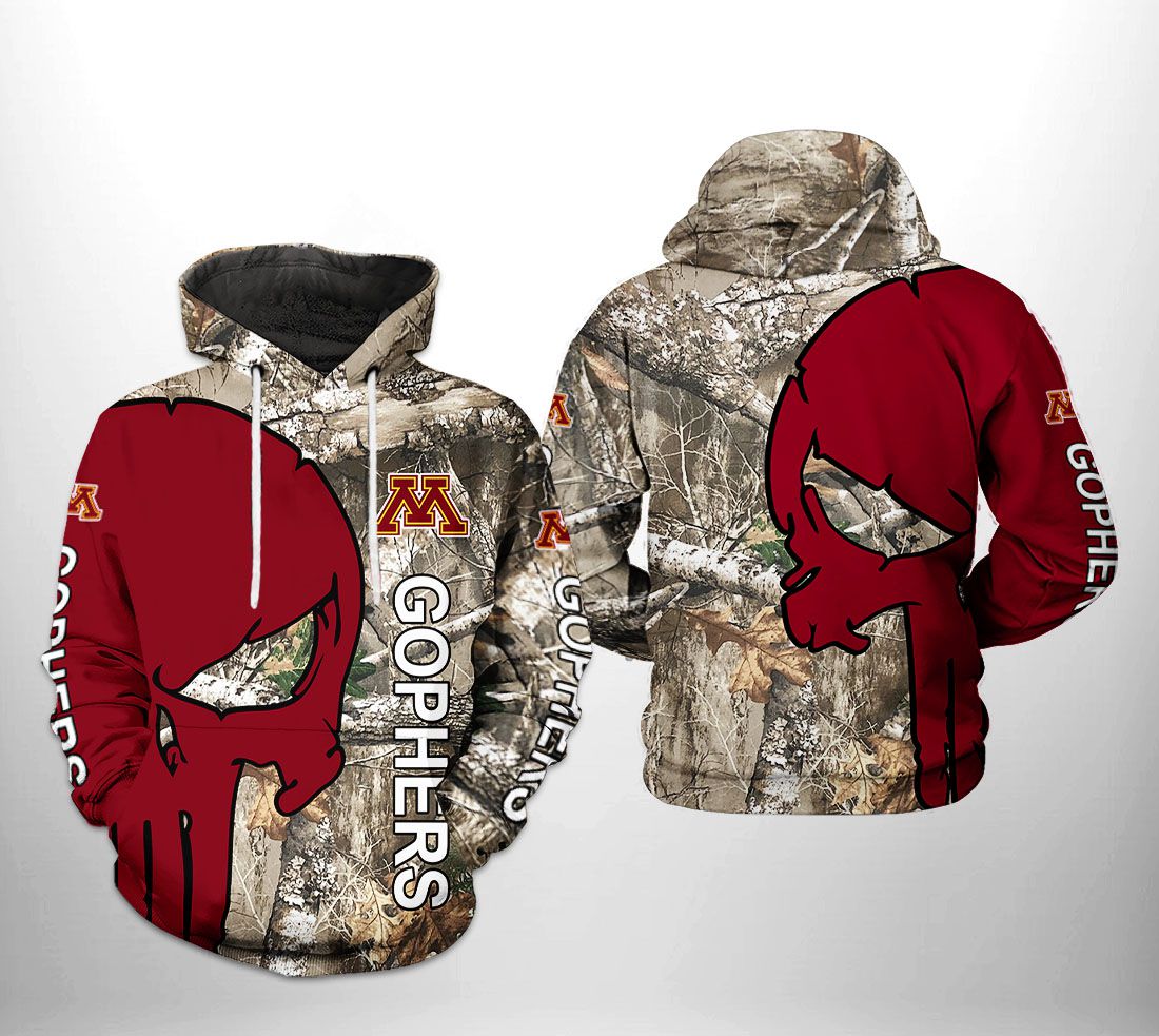 Minnesota Golden Gophers Ncaa Camo Veteran Hunting 3D Printed Hoodie/Zipper Hoodie With Custom Design Prints