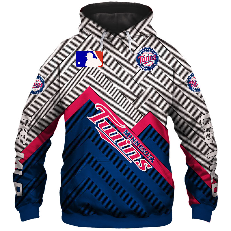 Minnesota Twins Baseball Zip-Up Hoodie With All Over Print And 3D Design