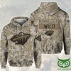 Minnesota Wild All Over Print Camouflage 3D Hoodie With Zip-Up Option 
