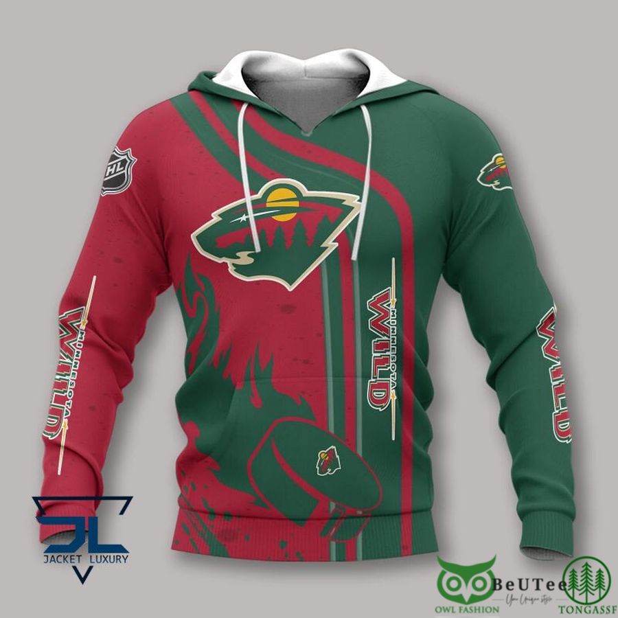 Minnesota Wild Nhl Logo 3D Hoodie Zip Hoodie For Fanatics