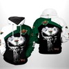 Minnesota Wild Nhl Punisher Skull 3D All Over Print Zip Up Hoodie: A Menacing Look For The Fans
