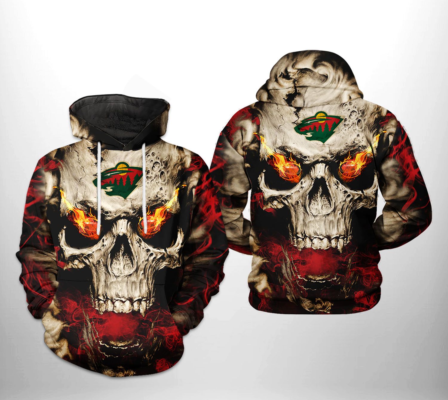 Minnesota Wild Nhl Skull 3D All Over Print Zip Up Hoodie: A Unique Piece Of Clothing