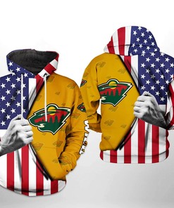 Minnesota Wild Nhl Us Flag 3D Hoodie Zip Hoodie: Stay Warm And Patriotic