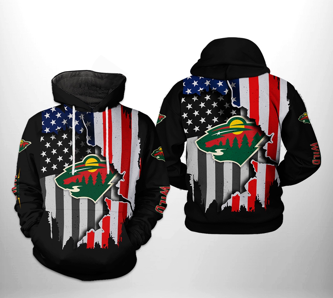 Minnesota Wild Nhl Us Flag Team 3D All Over Print Zip Up Hoodie: Celebrate The Team And The Nation
