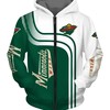 Minnesota Wild Zip Up Hoodie 3D With Hooded Long Sleeve: A Perfect Gift For Fans To Stay Warm