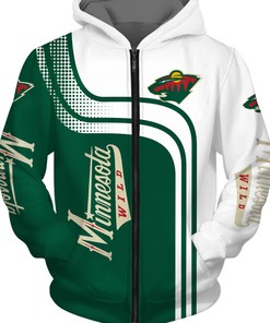 Minnesota Wild Zip Up Hoodie 3D With Hooded Long Sleeve: A Perfect Gift For Fans To Stay Warm