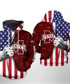 Mississippi State Bulldogs Ncaa Us Flag 3D Printed Hoodie/Zipper Hoodie With All Over Prints