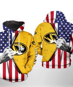 Missouri Tigers Ncaa Us Flag 3D Printed Hoodie/Zipper Hoodie With All Over Prints For Men