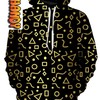 Mod Gold Shapes Unisex All Over Print 3D Hoodie