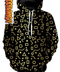 Mod Gold Shapes Unisex All Over Print 3D Hoodie