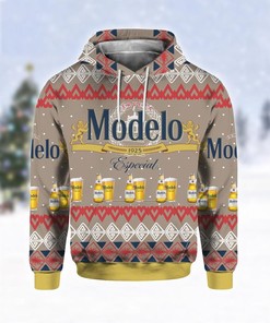 Modelo Especial Beer Print Ugly All Over Print Hoodie Men