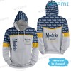 Modelo Hoodie Text Pattern Custom Name All Over Print Hoodie Men