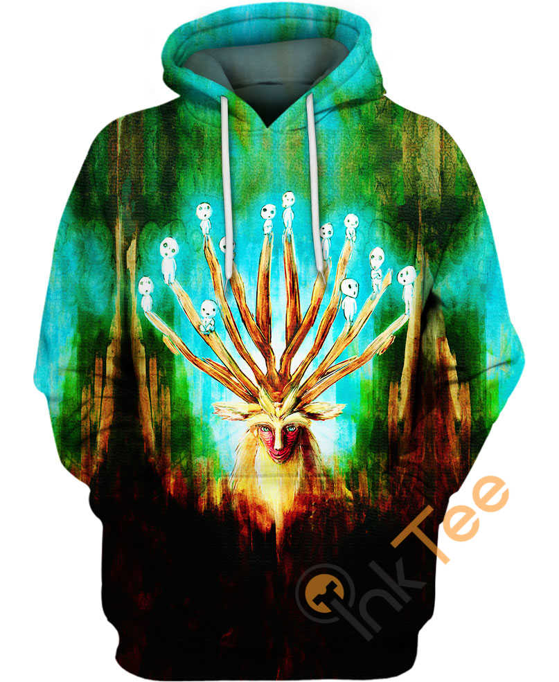 Mononoke Deer God Quote All Over Print Hoodie Men