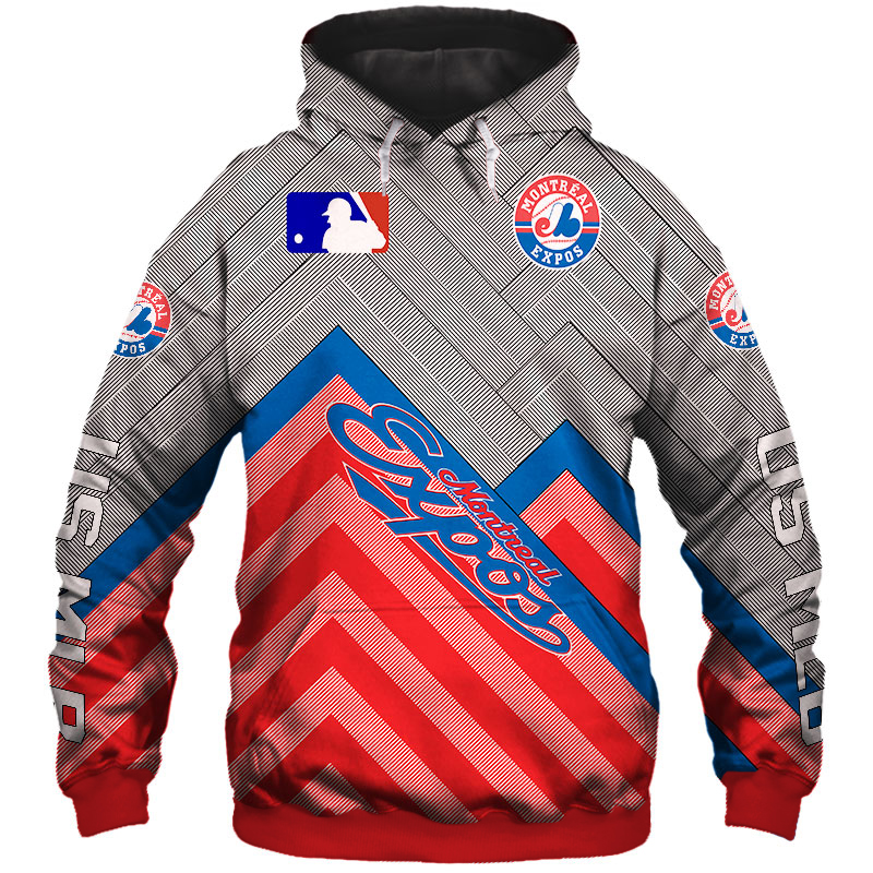 Montreal Expos Baseball All Over Print Zip Up Hoodie Men