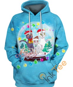 Moon Cats Xmas Custom 3D Print Hoodie Gift