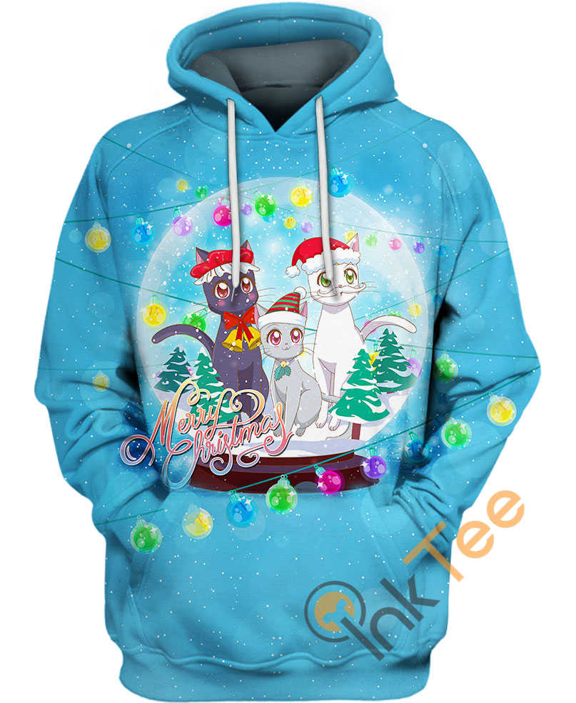 Moon Cats Xmas Custom 3D Print Hoodie Gift