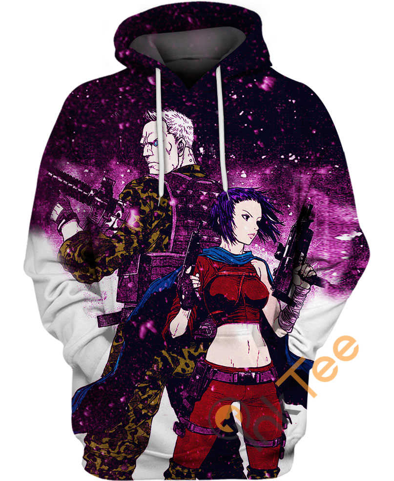 Motoko And Batou Ghost In The Shell All Over Print Hoodie Men