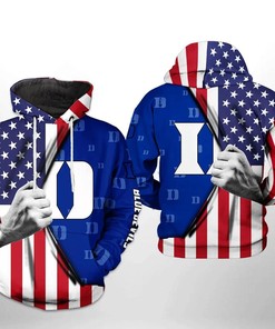 My Heart American Flag 3D Hoodie: Duke Blue Devils Edition