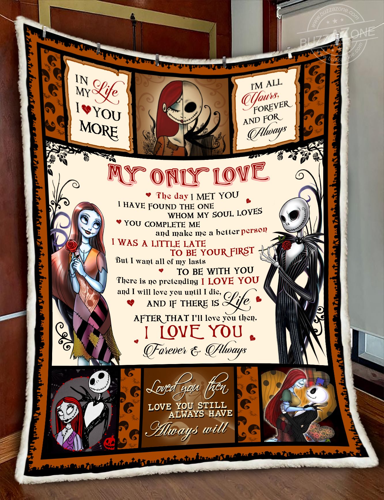 My Only Love Fleece Blanket - Halloween Quilt Gift for Couple's Birthday