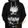 Naruto Black And White Kakashi Hoodie 3D Graphic All Over Print