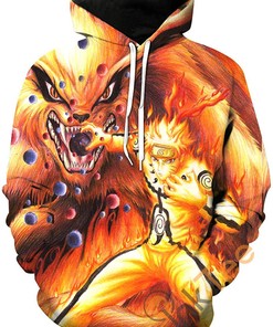Naruto Print Pullover With Front Pocket All Over Print Hoodie 3D: A Great Fashion Statement