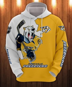 Nashville Predators Cartoon Graphic Zip Hoodie For Fans 3D Zip Hoodie For The Ultimate Fan