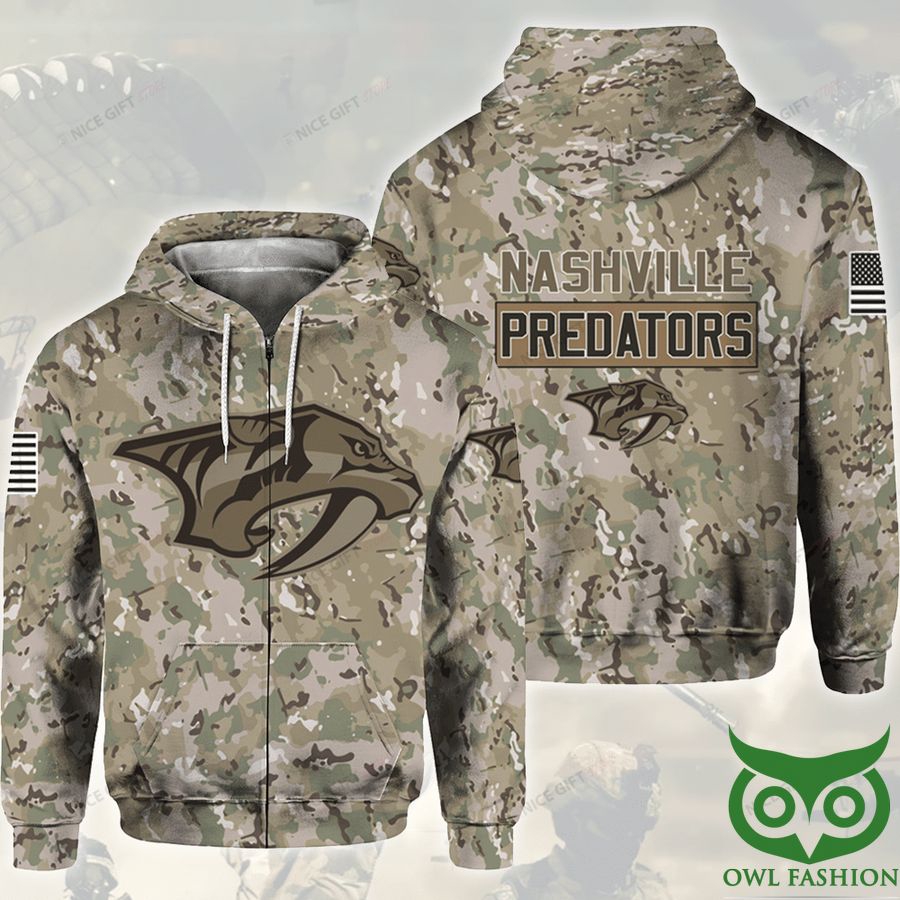 Nashville Predators Nhl Color 3D All Over Print Hoodie With Zip Up Fashionable And Sporty