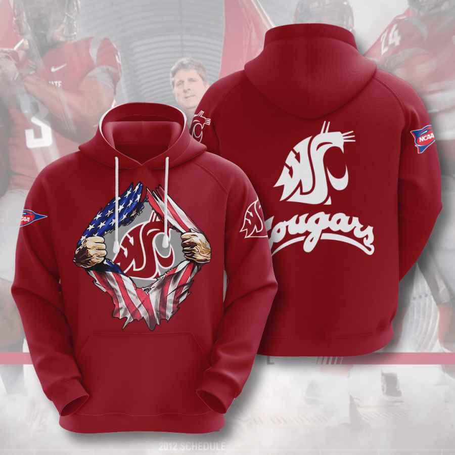 Nba Washington State Cougars All Over Print Zip-Up Hoodie For Men Women
