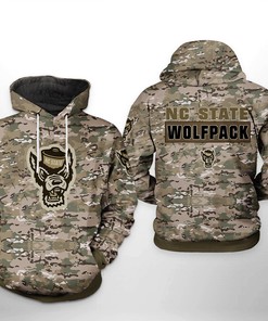 Nc State Wolfpack Ncaa Camo Veteran 3D Printed Hoodie/Zipper Hoodie With Custom Designs