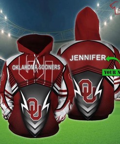 Ncaa College Gift: Oklahoma Sooners Fireball Heat 3D Hoodie