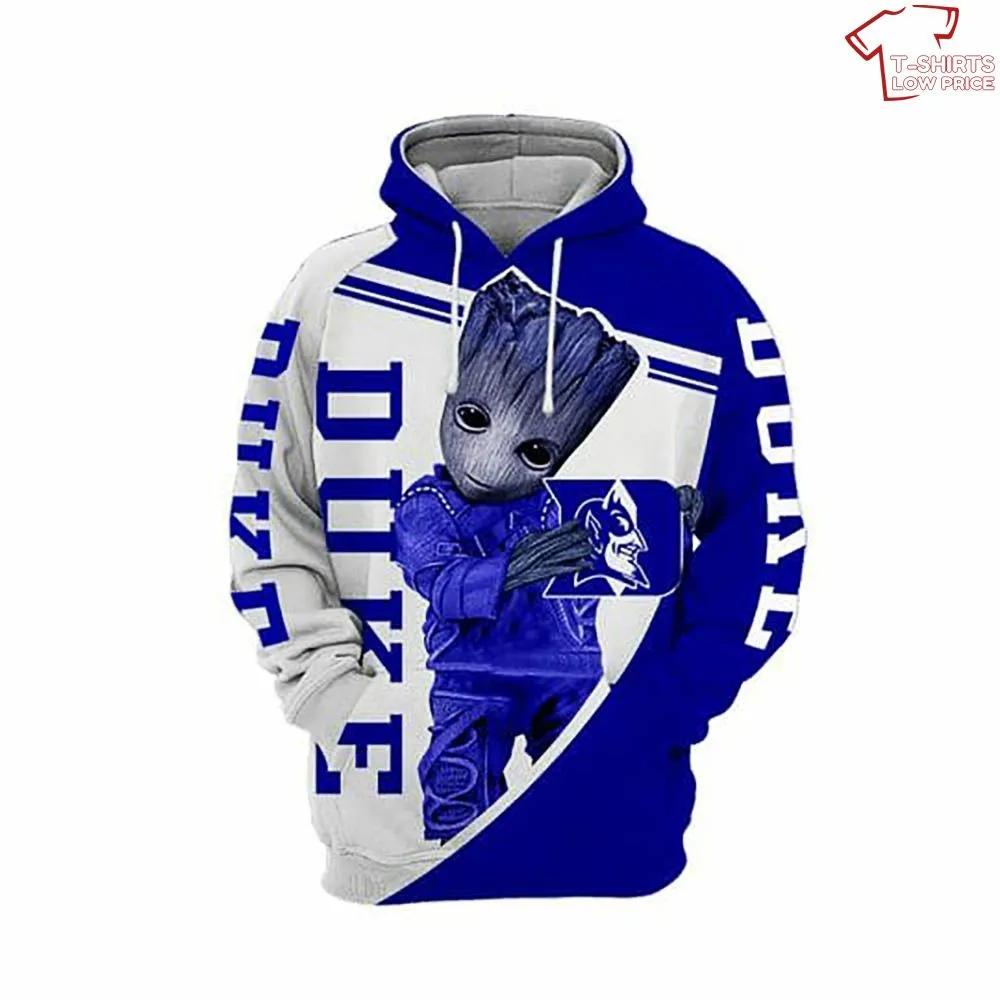 Ncaa Duke Blue Devils Baby Groot 3D Hoodie - Perfect For Fans