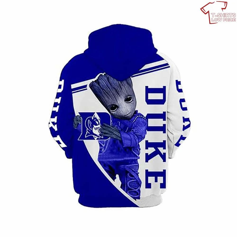 Ncaa Duke Blue Devils Baby Groot 3D Hoodie - Perfect For Fans
