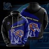 Ncaa Memphis Tigers 3D Print Zip-Up Hoodie For Men