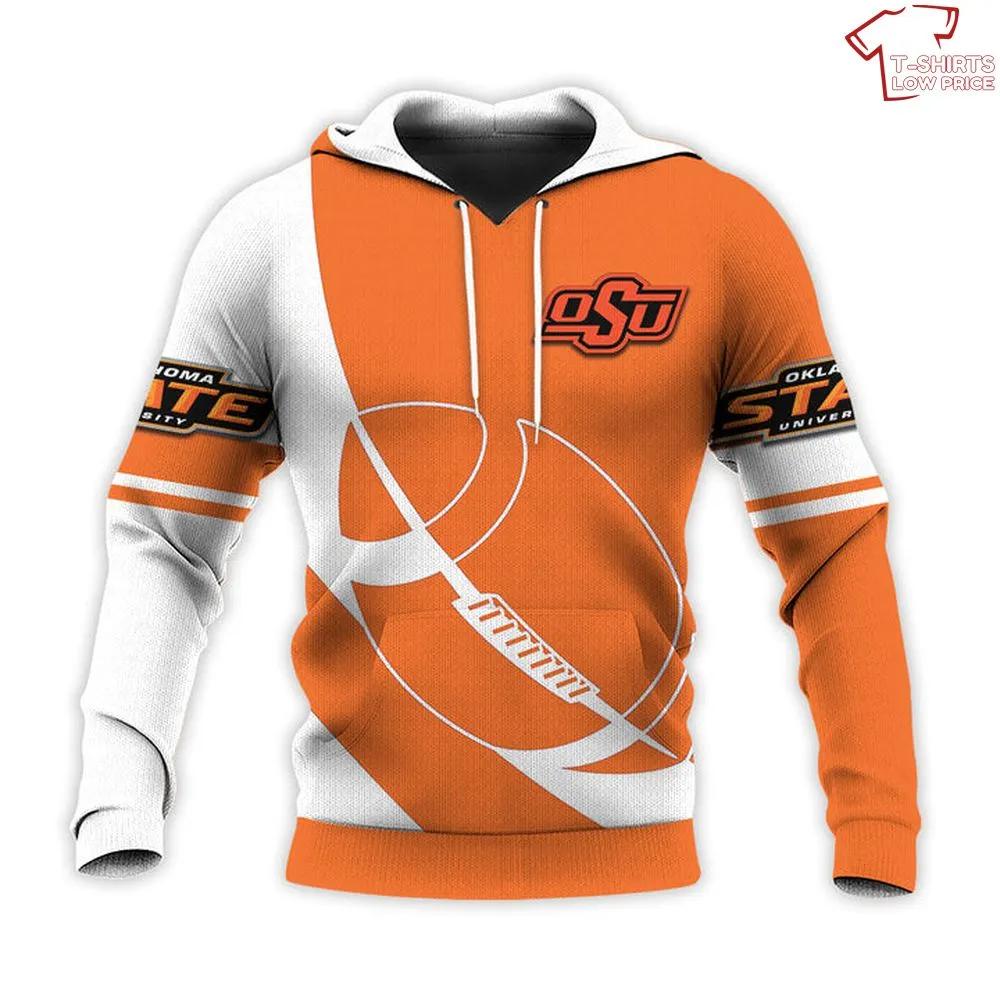 Ncaa Oklahoma State Cowboys Orange White 3D Hoodie - Perfect For Fans