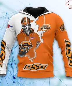 Ncaa Oklahoma State Cowboys Skull Orange 3D Hoodie - Perfect For Fans