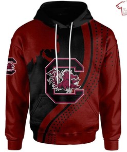 Ncaa South Carolina Gamecocks Red Black 3D Hoodie - For Men