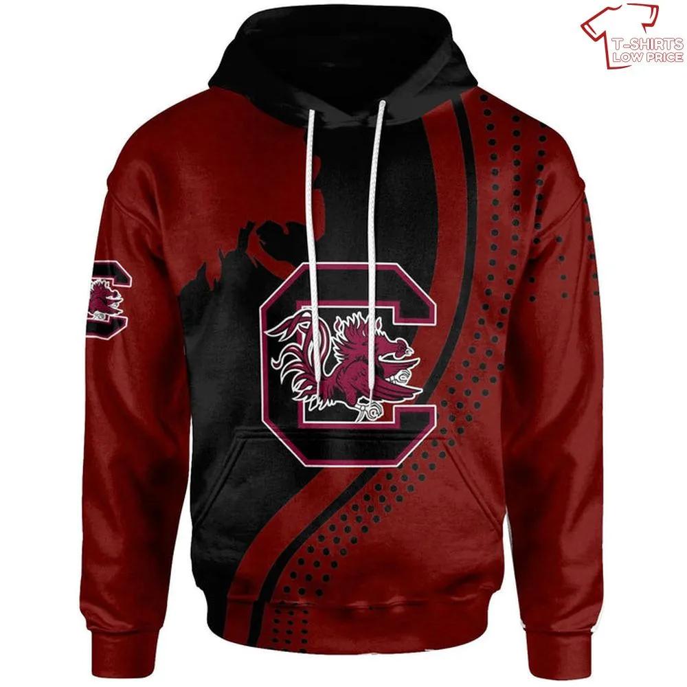 Ncaa South Carolina Gamecocks Red Black 3D Hoodie - For Men