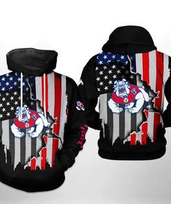 Ncaa Us Flag Fresno State Bulldogs 3D Printed Hoodie - Patriotic Gift For Fans