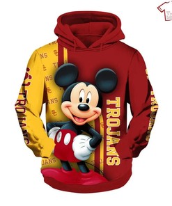 Ncaa Usc Trojans Mickey Mouse All Over Print 3D Hoodie Great For Fans
