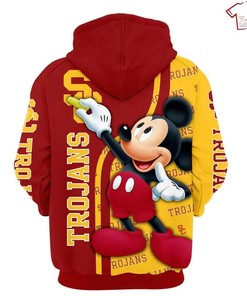 Ncaa Usc Trojans Mickey Mouse All Over Print 3D Hoodie Great For Fans